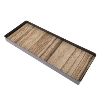 Kovová tácka s dreveným dnom Dienen, 40 x 13 cm
