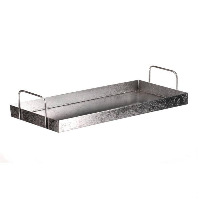 Kovová tácka s úchytmi obdĺžnik, strieborná, 36 x 16 x 7 cm Kovová tácka s úchytmi obdĺžnik, strieborná, 36 x 16 x 7 cm