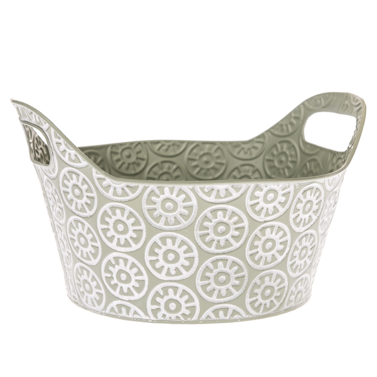 Kovový obal na kvetináč s ušami Farisa zelená, 27 x 15,5 x 23,5 cm Kovový obal na kvetináč s ušami Farisa zelená, 27 x 15,5 x 23,5 cm