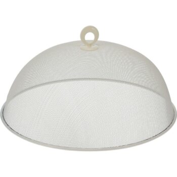 Kovový poklop na potraviny, pr. 35 x 14 cm, biela