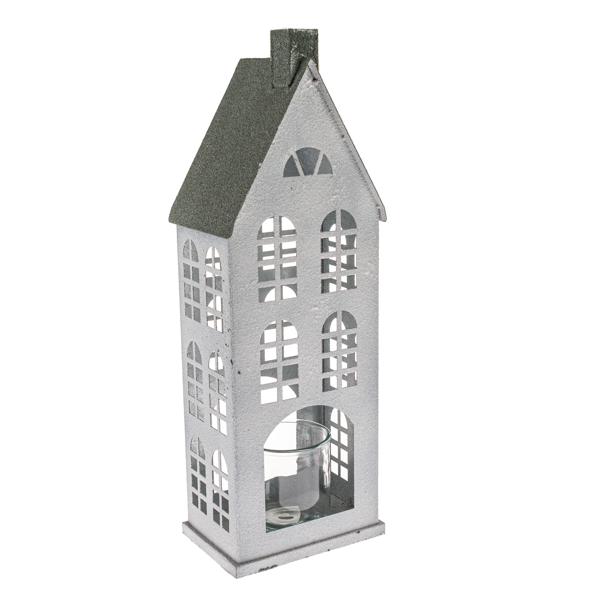 Kovový svietnik Green House, 20 x 14 x 44 cm, 44 cm Kovový svietnik Green House, 20 x 14 x 44 cm, 44 cm