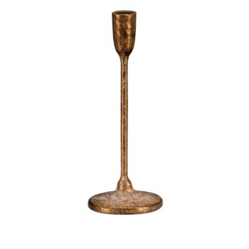 Kovový svietnik na podstavci v. 23 cm, zlatá, 23 cm