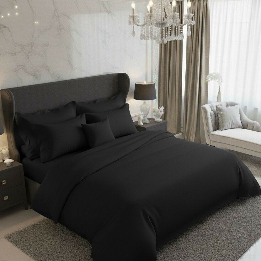 Kvalitex Saténové obliečky Luxury Collection čierna, 140 x 220 cm, 70 x 90 cm Kvalitex Saténové obliečky Luxury Collection čierna, 140 x 220 cm, 70 x 90 cm