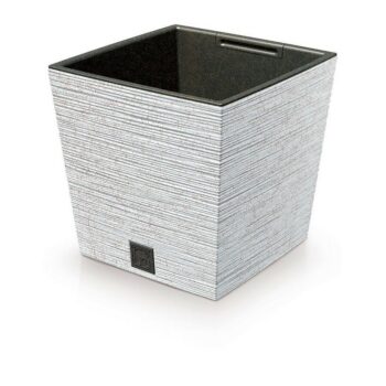 Kvetináč FURU SQUARE LOW ECO WOOD s vložkou 24 cm,biela ECO