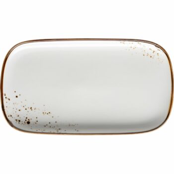 Mäser Obdélníkový tác Pintar White hnedé bodky 25x 14 x 2 cm, S