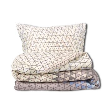 Matex Saténové obliečky Trojuholníky, 140 x 200 cm, 70 x 90 cm