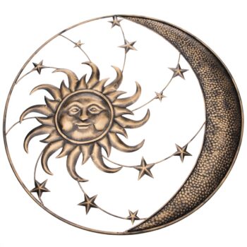 Nástenná kovová dekorácia Sun left, pr. 75 cm