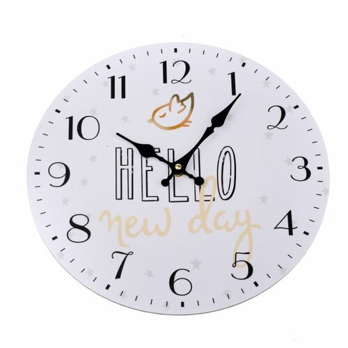 Nástenné hodiny Hello new day, pr. 34 cm Nástenné hodiny Hello new day, pr. 34 cm