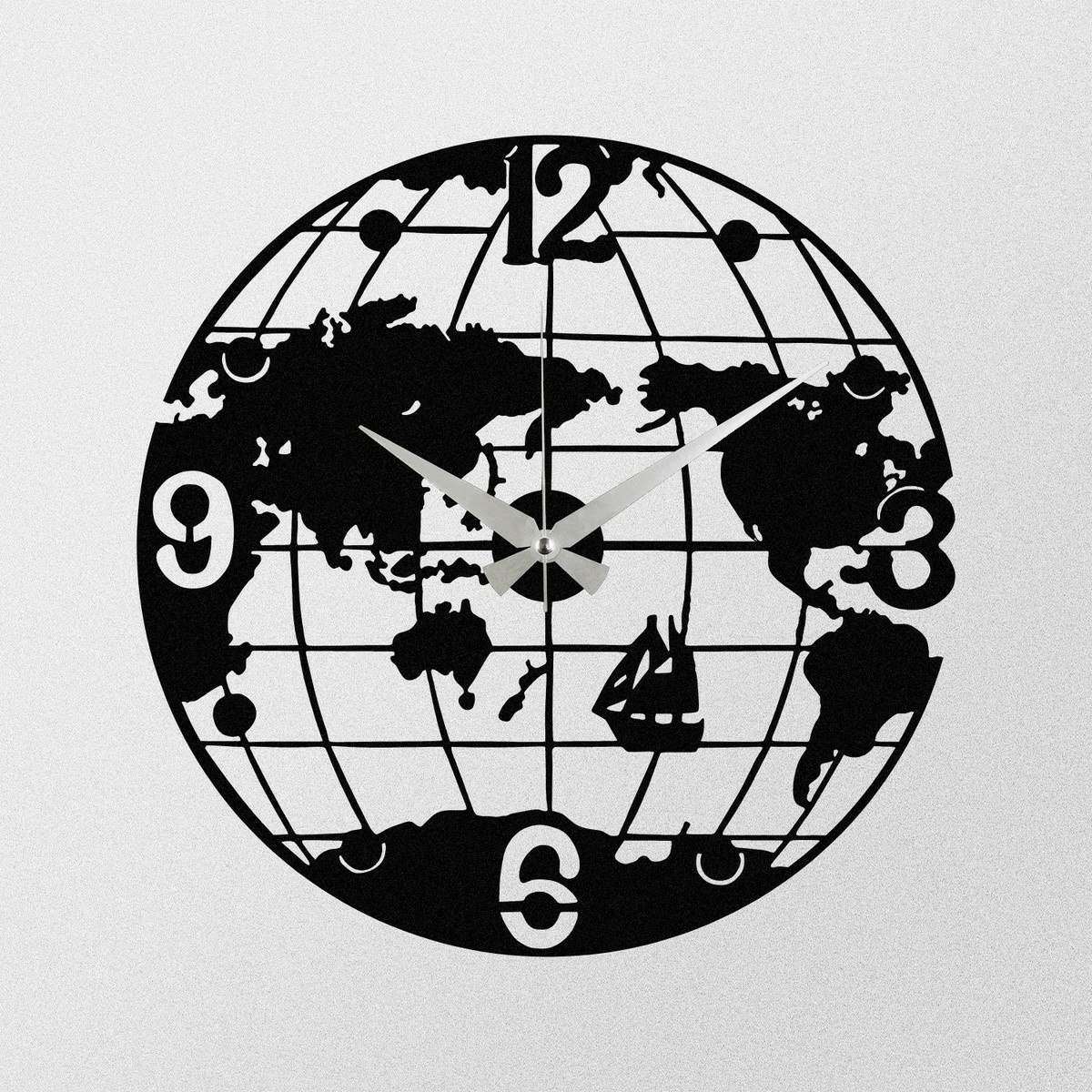 Nástenné hodiny World S018 Black , 48 x 48 cm Nástenné hodiny World S018 Black , 48 x 48 cm