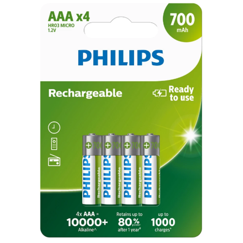 Philips Nabíjacie batérie AAA 1,2 V, 4 ks Philips Nabíjacie batérie AAA 1,2 V, 4 ks