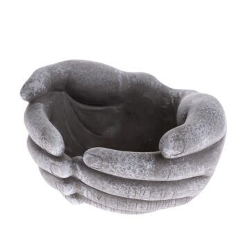 Pietna dekorácia Betónový kvetináč Ruky, 20 x 11,5 x 20 cm