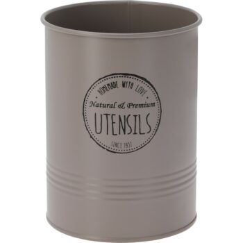 Plechový stojan na príbory, 12 x 17 cm, sivá