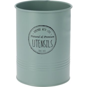 Plechový stojan na príbory, 12 x 17 cm, zelená