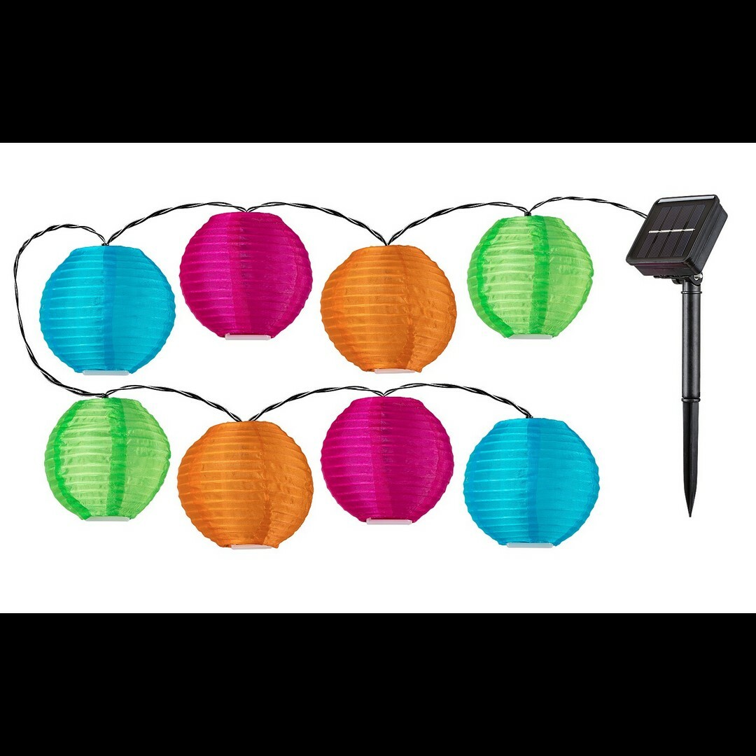 Rabalux 77048 solárna LED reťaz s 8 papierovými balónmi Titu Rabalux 77048 solárna LED reťaz s 8 papierovými balónmi Titu