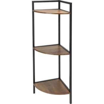 Rohová kovová skrinka 3 MDF police, 23,5 x 23,5 x 76 cm