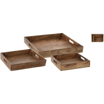Sada servírovacích podnosov Mango štvorec, 3 ks