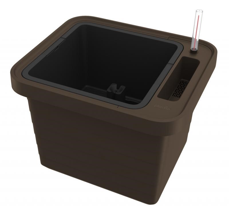 Samozavlažovací truhlík Berberis UNO, čokoláda, Plastia Samozavlažovací truhlík Berberis UNO, čokoláda, Plastia