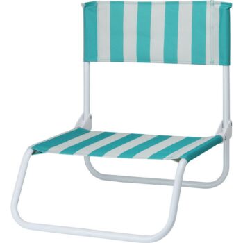 Skladacia plážová stolička Stripes, 65 x 44 x 19 cm, zelená