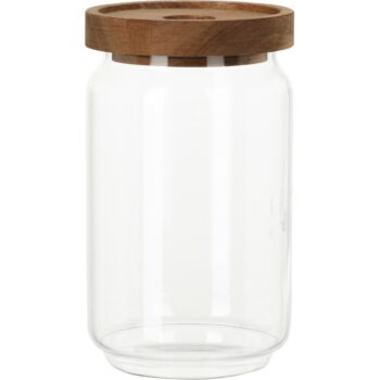 Sklenená dóza s akáciovým viečkom 700 ml, 0,7 l