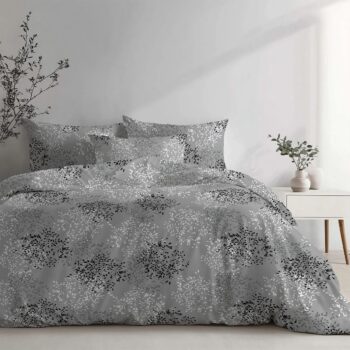 Stanex Krepové obliečky Vetvičky sivá, 140 x 200 cm, 70 x 90 cm