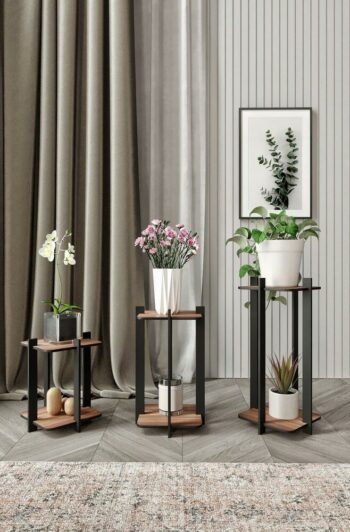 Stojan na kvety Flower Desk Square - Walnut