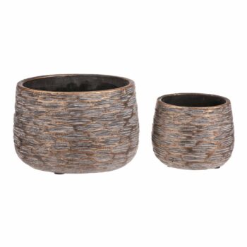 Súprava betónových obalov Ryha, 2 ks, sivá, v. 12 cm