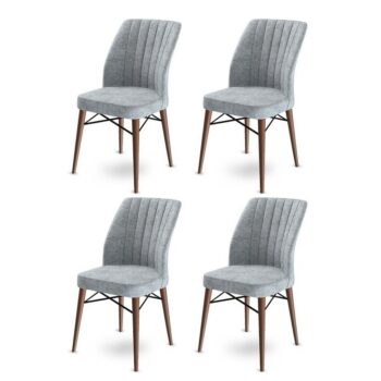 Súprava jedálenských stoličiek Flex Grey and Brown, 4 ks