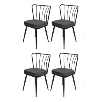 Súprava jedálenských stoličiek Yildiz Anthracite, 4 ks, 4 ks