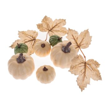 Súprava jesenných dekorácií, tekvice a listy, 10 ks