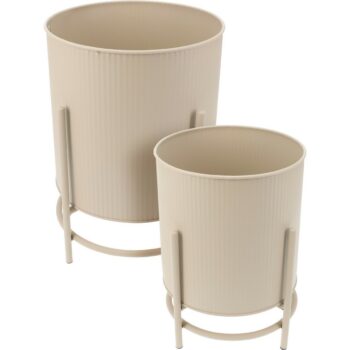 Súprava kovových stojanov na kvety Celano béžová, 2 ks