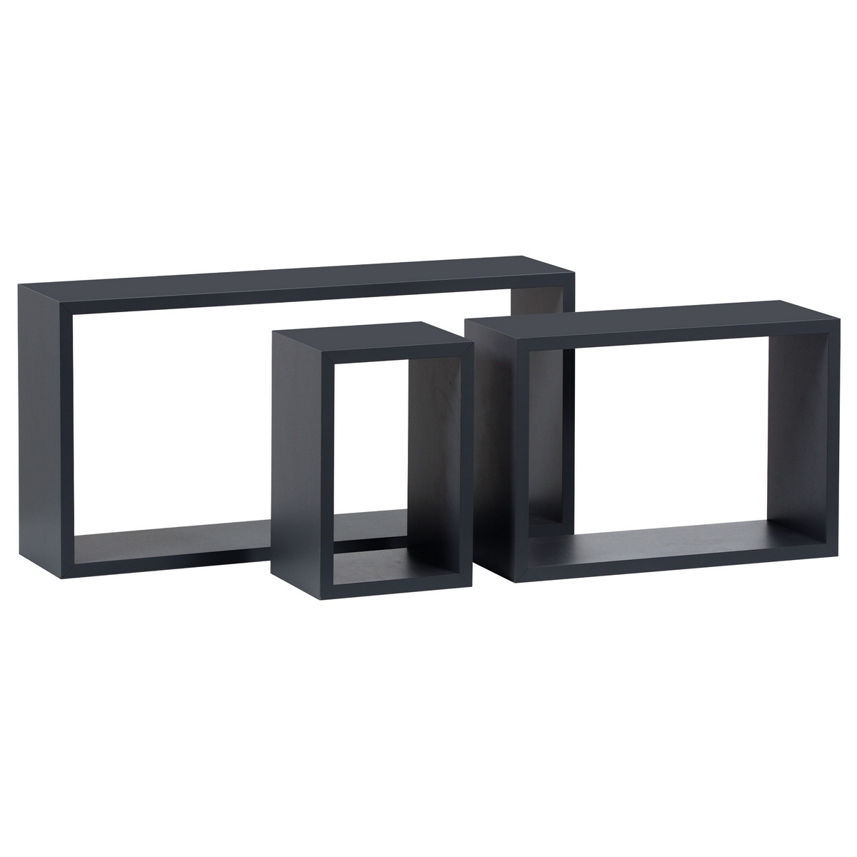 Súprava nástenných poličiek P-009, matná sivá, 3 ks Súprava nástenných poličiek P-009, matná sivá, 3 ks