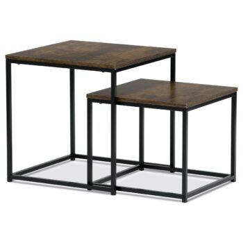 Súprava odkladacích stolíkov, staré drevo, 2 ks