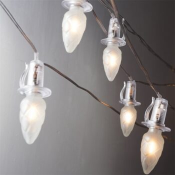 Svetelná reťaz Šiška, 20 LED žiaroviek Filament, číry kábel, predĺženie