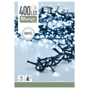 Svetelná vianočná reťaz Twinkle biela, 400 LED, 8 m