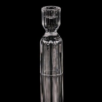 Svietnik sklenený 14,5 cm na kónickú sviečku, číra