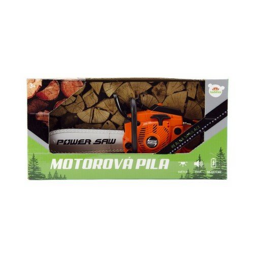 Teddies Motorová píla plast 40cm na batérie so zvukom v krabici 42x21,5x11cm Teddies Motorová píla plast 40cm na batérie so zvukom v krabici 42x21,5x11cm