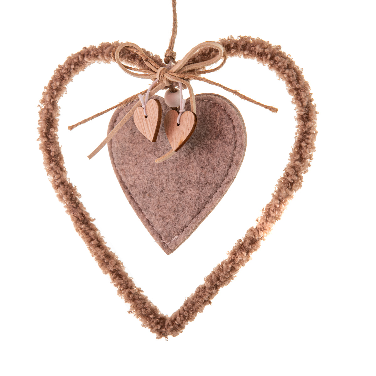 Textilné závesné srdce 16 cm, flís Textilné závesné srdce 16 cm, flís