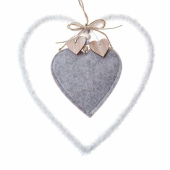 Textilné závesné srdce 22,5 cm, flís