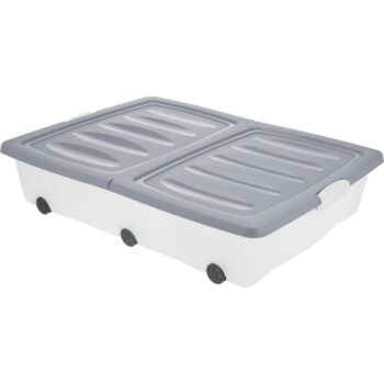 Úložný box s kolieskami, 80 x 60 x 17 cm, sivá