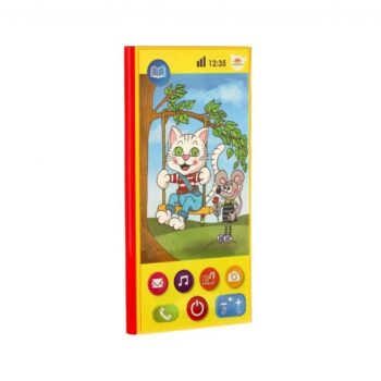 Veselý Mobil Telefón plast, hovoriaci slovensky, 7,5 x 15 cm na batérie so zvukom