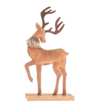 Vianočná dekorácia Jeleň z umelej kože 31 cm, var. II