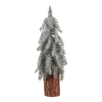 Vianočná dekorácia Smrek na kláte zasnežený, 44 cm, 44 cm