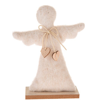 Vianočná dekorácia Textilný anjel  25,5 cm, chlpatý fleece