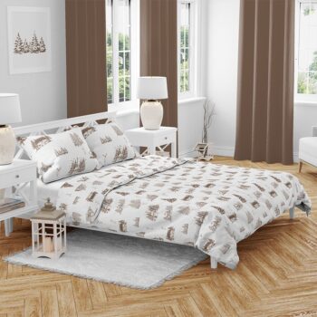 Vianočné bavlnené obliečky Zimná krajina, 140 x 200 cm, 70 x 90 cm