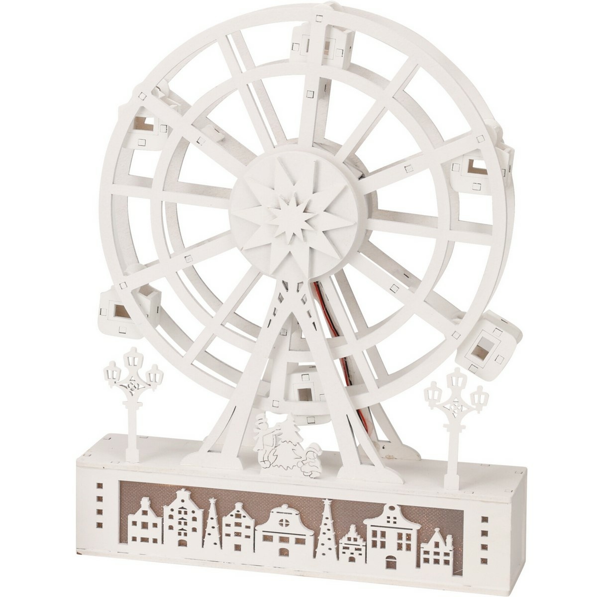 Vianočné svietiace otočné koleso Mestečko, 26,5 x 5,5 x 20 cm, 4x LED, drevo Vianočné svietiace otočné koleso Mestečko, 26,5 x 5,5 x 20 cm, 4x LED, drevo
