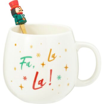 Vianočný porcelánový hrnček s lyžičkou Luskáčik 550 ml