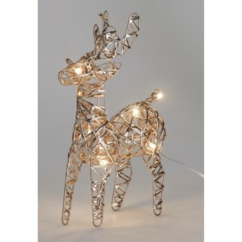 Vianočný svietiaci sob Champagne, 21 x 14 cm, 30 micro LED, na batérie, 14 cm