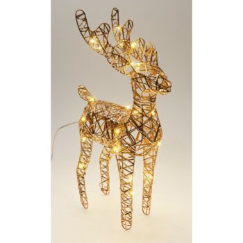 Vianočný svietiaci sob Champagne, 37 x 24 cm, 30 micro LED, na batérie, 24 cm