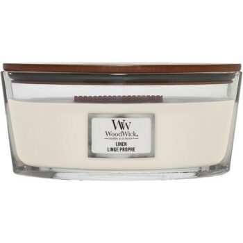 WoodWick Vonná sviečka loď Linen, 453 g