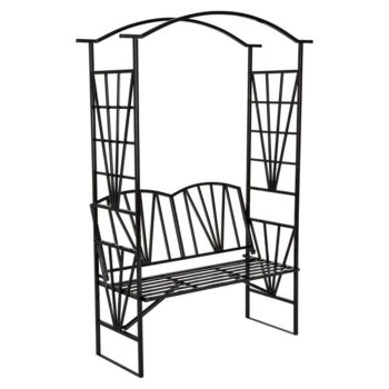 Záhradná lavička s pergolou HAIFA, čierna